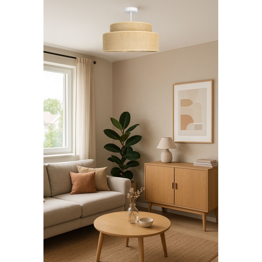 Πλαφονιέρα οροφής BOHO 1xE27/60W/230V διάμετρος 40 cm μπεζ