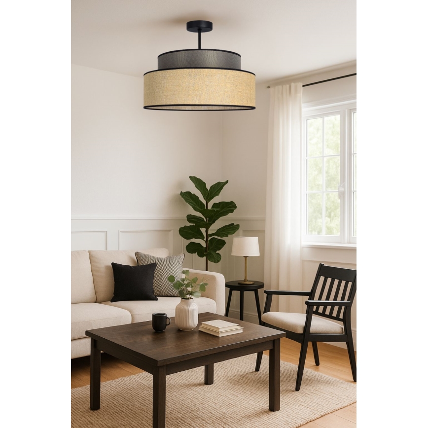 Πλαφονιέρα οροφής BOHO 1xE27/60W/230V καφέ/μπεζ