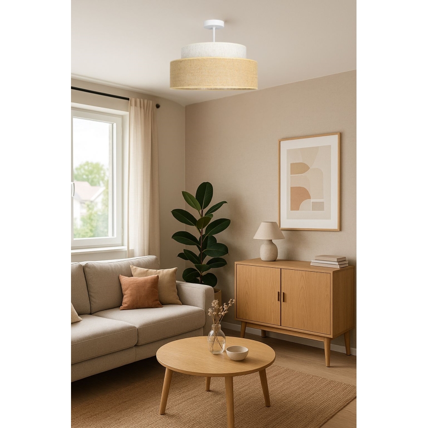 Πλαφονιέρα οροφής BOHO 1xE27/60W/230V κρεμ/μπεζ