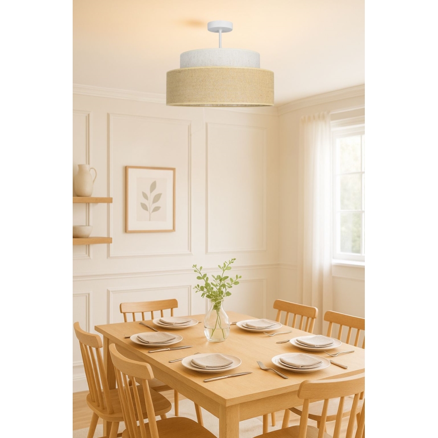 Πλαφονιέρα οροφής BOHO 1xE27/60W/230V κρεμ/μπεζ