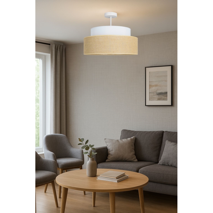 Πλαφονιέρα οροφής BOHO 1xE27/60W/230V κρεμ/μπεζ
