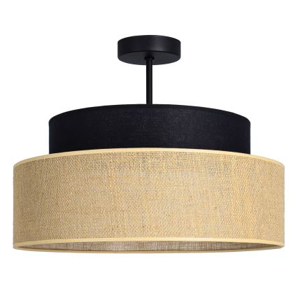 Πλαφονιέρα οροφής BOHO 1xE27/60W/230V μαύρο/μπεζ