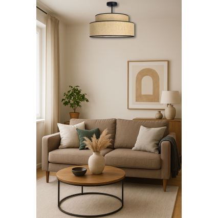 Πλαφονιέρα οροφής BOHO 1xE27/60W/230V μπεζ