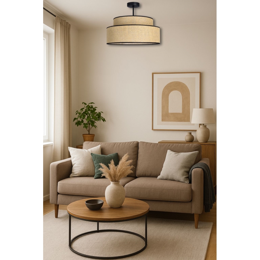 Πλαφονιέρα οροφής BOHO 1xE27/60W/230V μπεζ