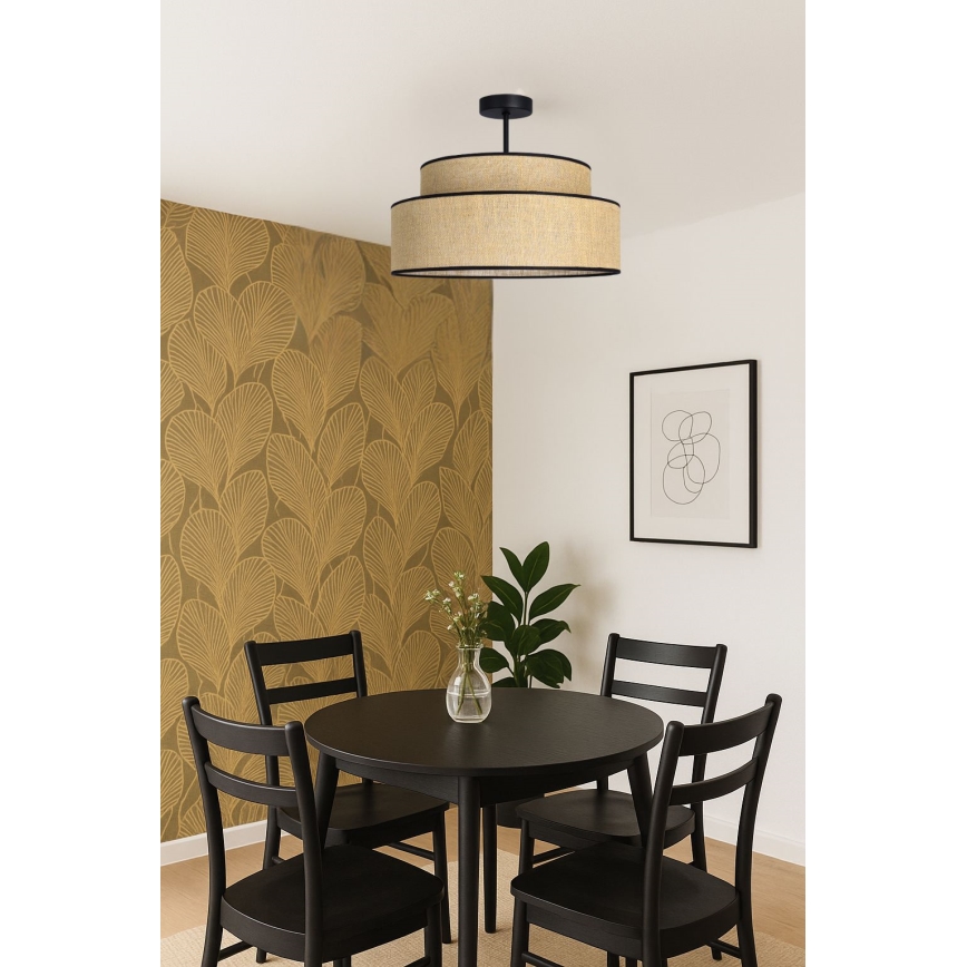 Πλαφονιέρα οροφής BOHO 1xE27/60W/230V μπεζ