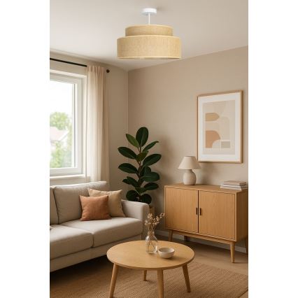 Πλαφονιέρα οροφής BOHO 1xE27/60W/230V μπεζ