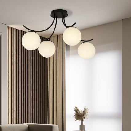 Πλαφονιέρα οροφής BOSTON 4xE14/10W/230V μαύρο