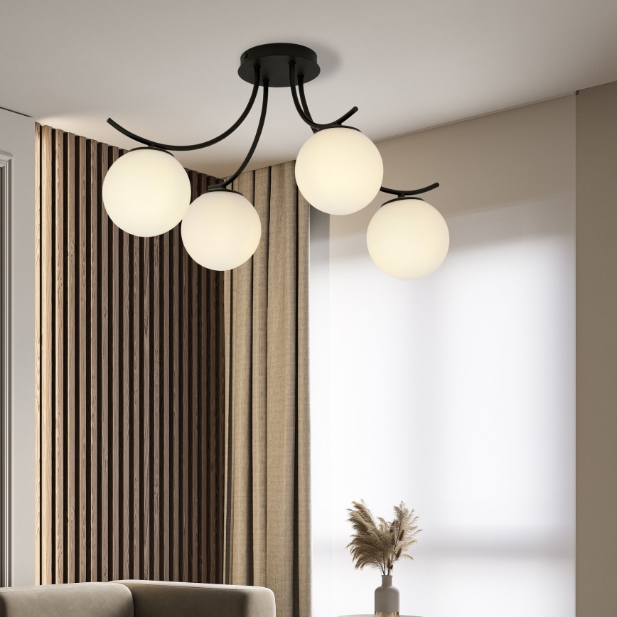Πλαφονιέρα οροφής BOSTON 4xE14/10W/230V μαύρο