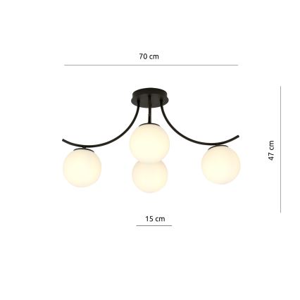 Πλαφονιέρα οροφής BOSTON 4xE14/10W/230V μαύρο