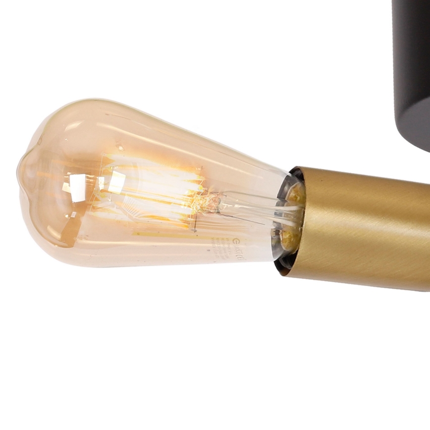 Πλαφονιέρα οροφής BRENDA 3xE27/60W/230V μαύρο/χρυσό