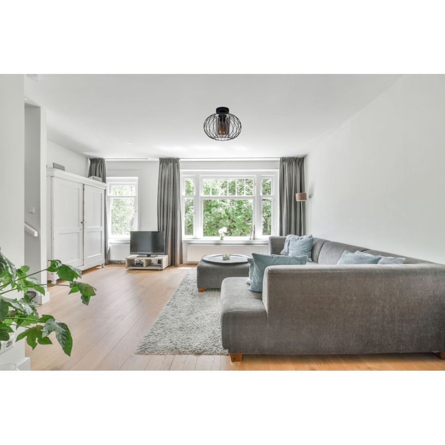 Πλαφονιέρα οροφής CORRINI 1xE27/60W/230V διάμετρος 25 cm μαύρο/γκρι
