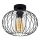 Πλαφονιέρα οροφής CORRINI 1xE27/60W/230V διάμετρος 25 cm μαύρο/διαφανής