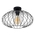 Πλαφονιέρα οροφής CORRINI 1xE27/60W/230V διάμετρος 34 cm μαύρο/διαφανής