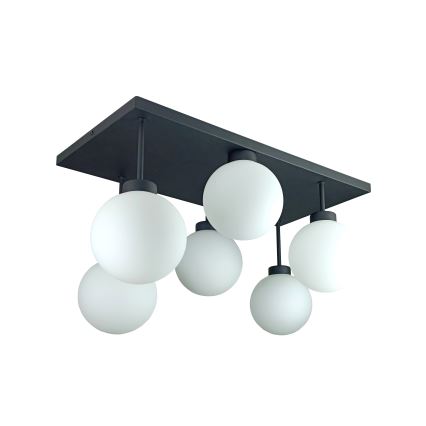 Πλαφονιέρα οροφής DEA 6xE14/60W/230V μαύρο/λευκό