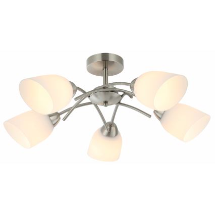 Πλαφονιέρα οροφής DONNA 5xE27/60W/230V νίκελ