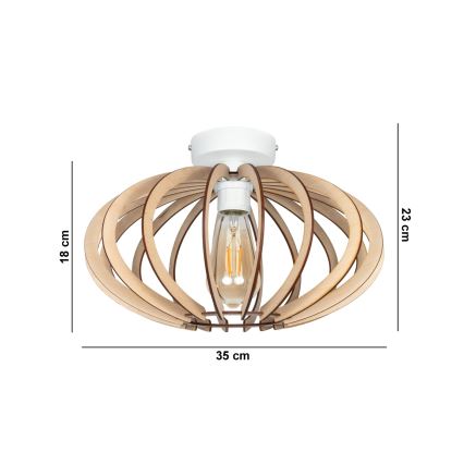 Πλαφονιέρα οροφής EARTH 1xE27/60W/230V λευκό/μπεζ