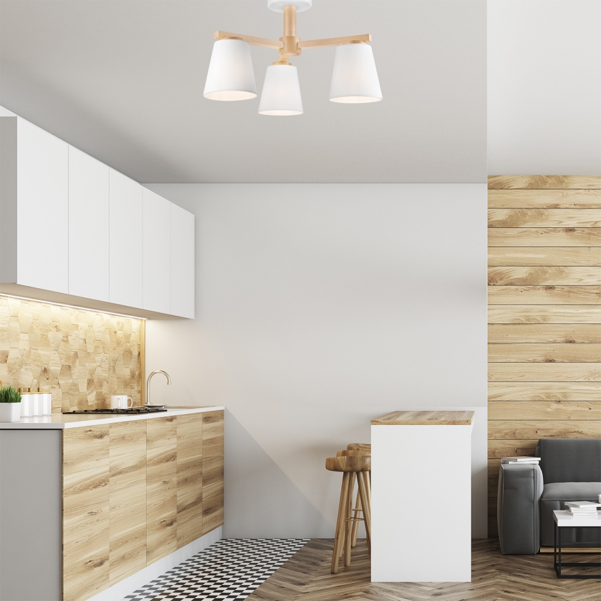 Πλαφονιέρα οροφής ELLIE 3xE27/60W/230V οξιά