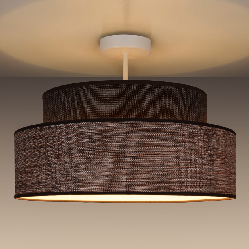 Πλαφονιέρα οροφής GRACE 1xE27/60W/230V διάμετρος 40 cm καφέ/μπεζ