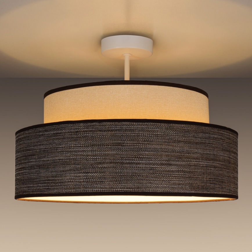 Πλαφονιέρα οροφής GRACE 1xE27/60W/230V διάμετρος 40 cm κρεμ/καφέ
