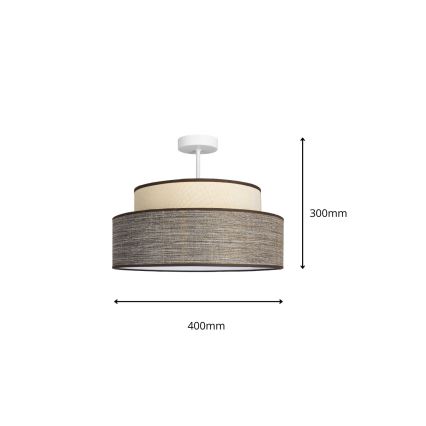 Πλαφονιέρα οροφής GRACE 1xE27/60W/230V διάμετρος 40 cm κρεμ/καφέ