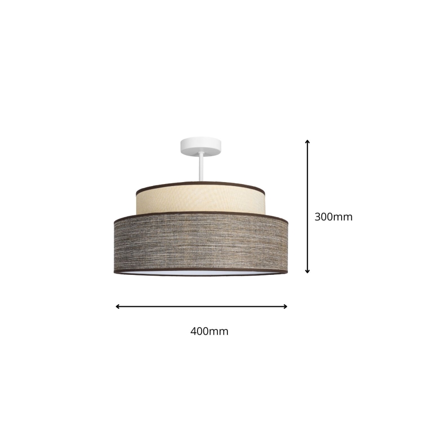Πλαφονιέρα οροφής GRACE 1xE27/60W/230V διάμετρος 40 cm κρεμ/καφέ