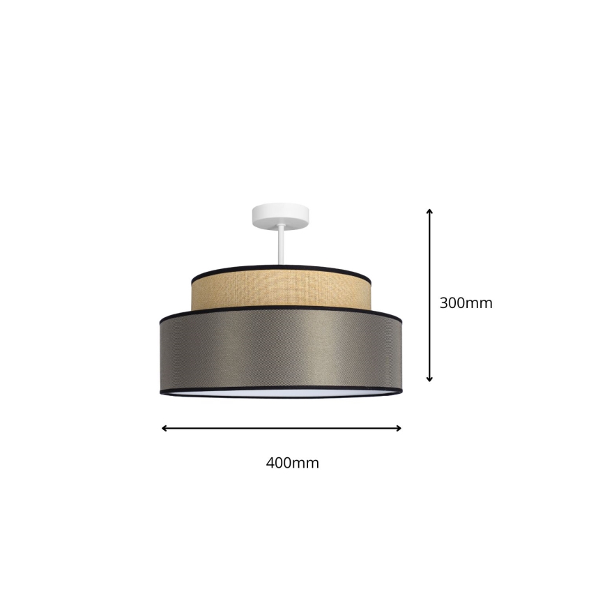 Πλαφονιέρα οροφής GRACE 1xE27/60W/230V διάμετρος 40 cm μπεζ/καφέ