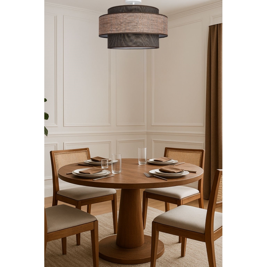Πλαφονιέρα οροφής GRACE 1xE27/60W/230V καφέ/μπεζ