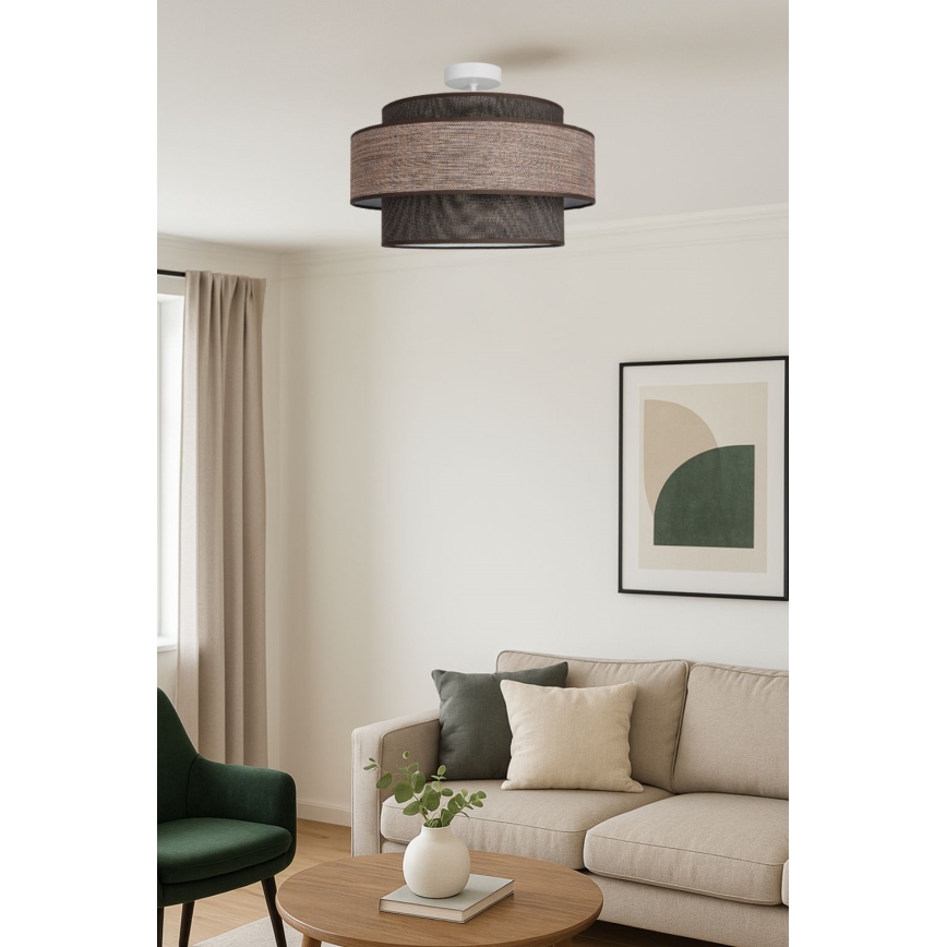 Πλαφονιέρα οροφής GRACE 1xE27/60W/230V καφέ/μπεζ