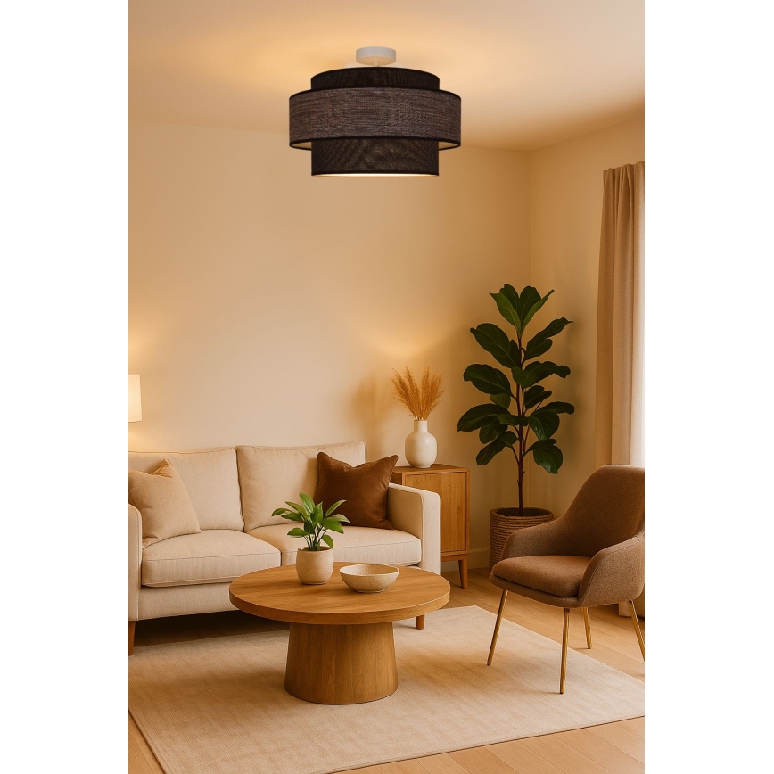 Πλαφονιέρα οροφής GRACE 1xE27/60W/230V καφέ/μπεζ