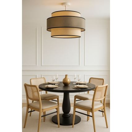 Πλαφονιέρα οροφής GRACE 1xE27/60W/230V κρεμ/γκρι