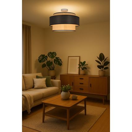 Πλαφονιέρα οροφής GRACE 1xE27/60W/230V κρεμ/γκρι