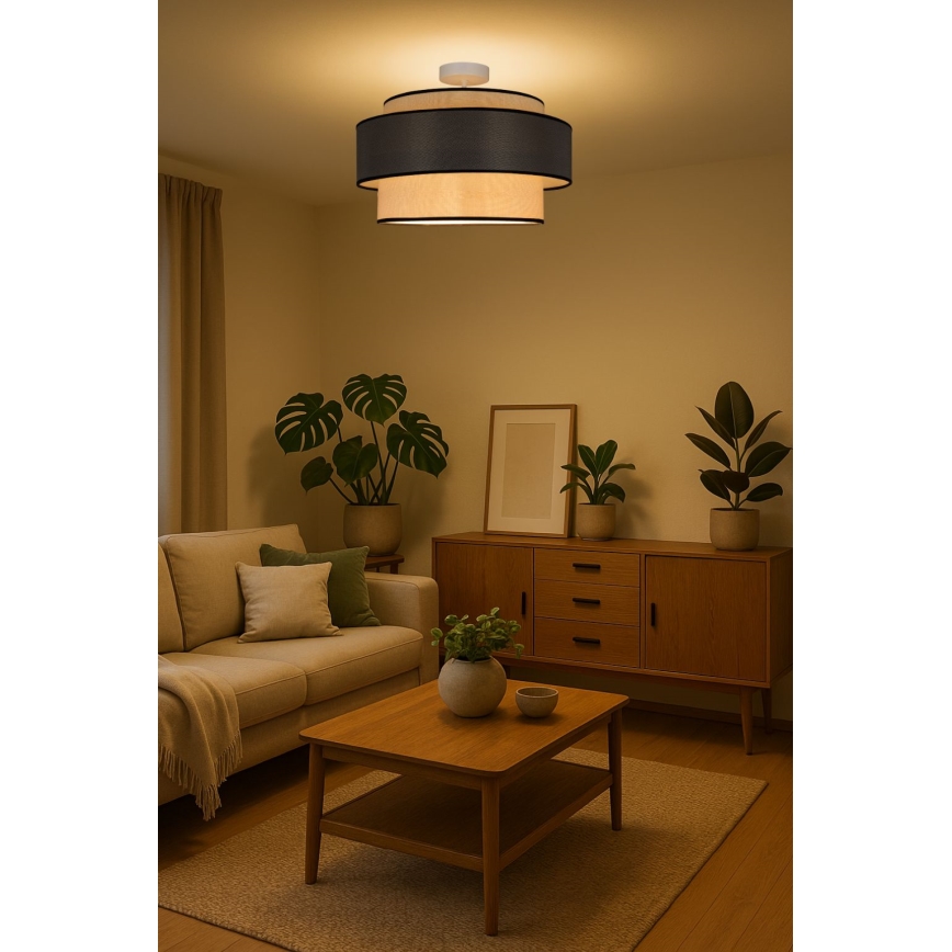 Πλαφονιέρα οροφής GRACE 1xE27/60W/230V κρεμ/γκρι