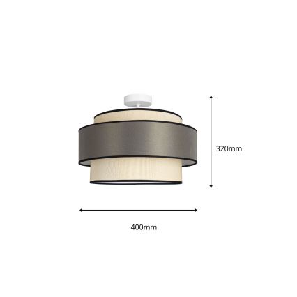 Πλαφονιέρα οροφής GRACE 1xE27/60W/230V κρεμ/γκρι