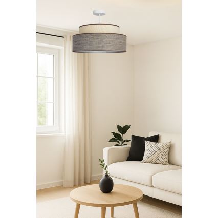 Πλαφονιέρα οροφής GRACE 1xE27/60W/230V κρεμ/καφέ