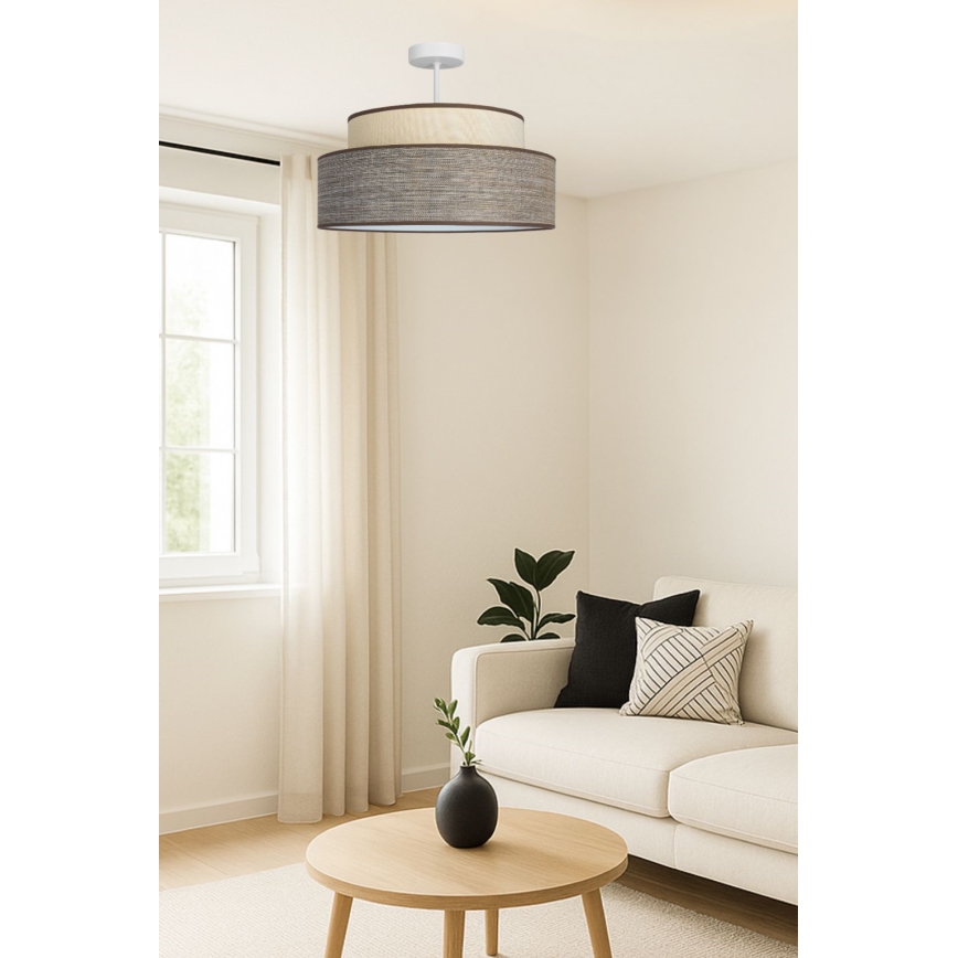 Πλαφονιέρα οροφής GRACE 1xE27/60W/230V κρεμ/καφέ