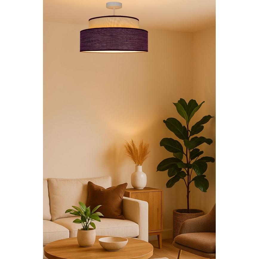 Πλαφονιέρα οροφής GRACE 1xE27/60W/230V κρεμ/καφέ