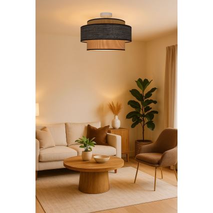 Πλαφονιέρα οροφής GRACE 1xE27/60W/230V κρεμ/καφέ