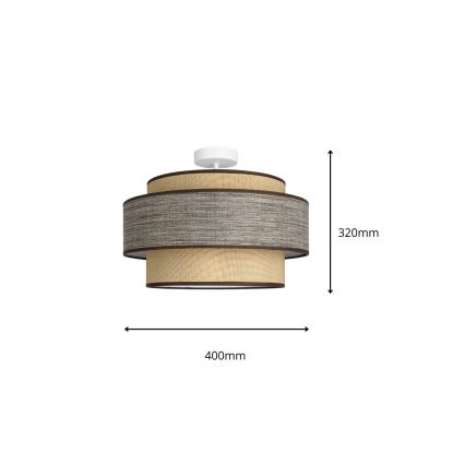 Πλαφονιέρα οροφής GRACE 1xE27/60W/230V κρεμ/καφέ