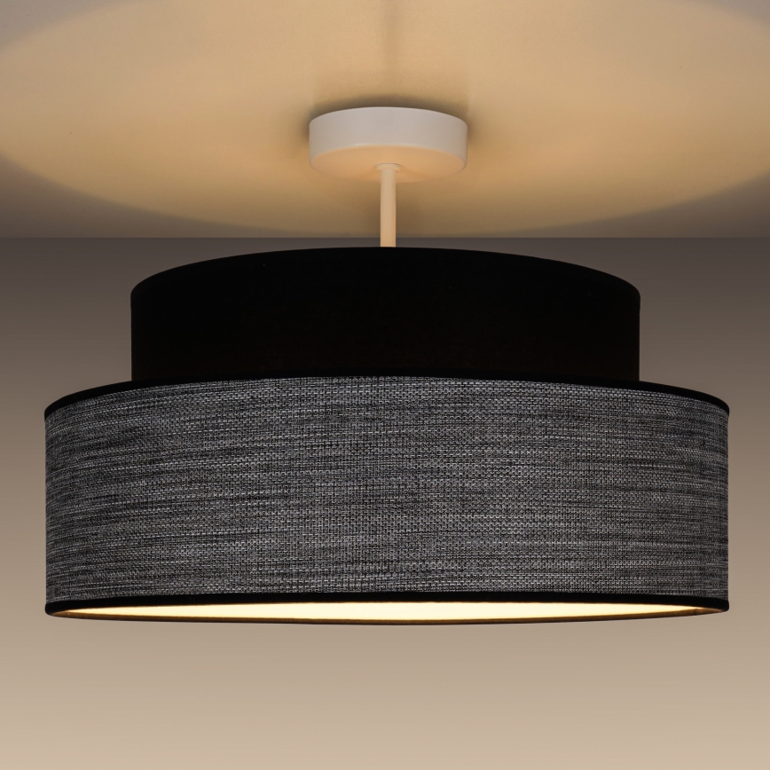 Πλαφονιέρα οροφής GRACE 1xE27/60W/230V μαύρο/γκρι