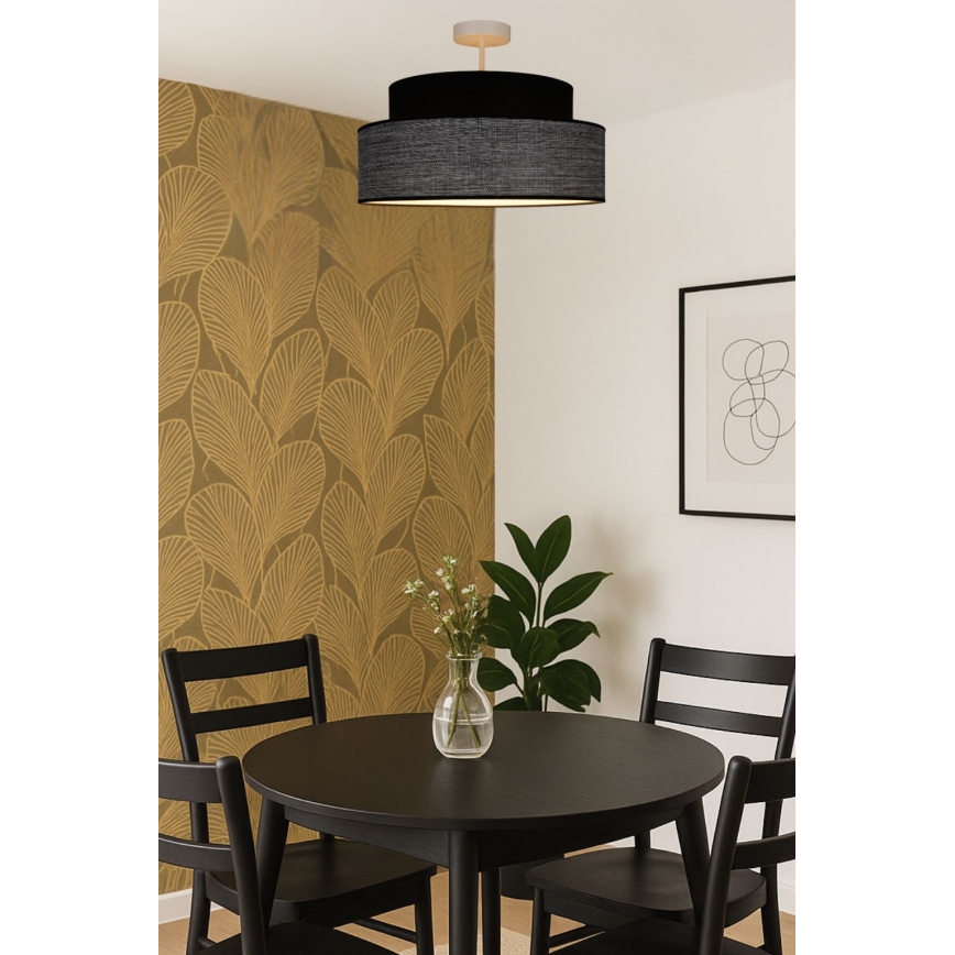 Πλαφονιέρα οροφής GRACE 1xE27/60W/230V μαύρο/γκρι