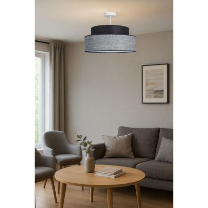 Πλαφονιέρα οροφής GRACE 1xE27/60W/230V μαύρο/γκρι