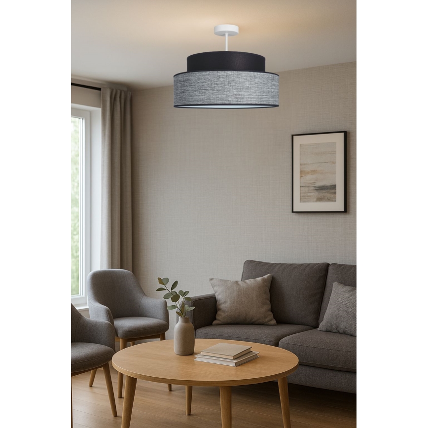 Πλαφονιέρα οροφής GRACE 1xE27/60W/230V μαύρο/γκρι
