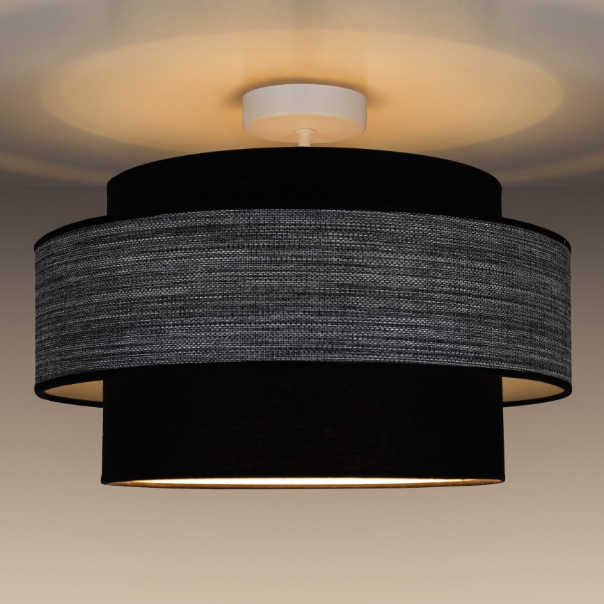 Πλαφονιέρα οροφής GRACE 1xE27/60W/230V μαύρο/γκρι