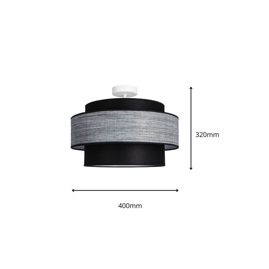 Πλαφονιέρα οροφής GRACE 1xE27/60W/230V μαύρο/γκρι