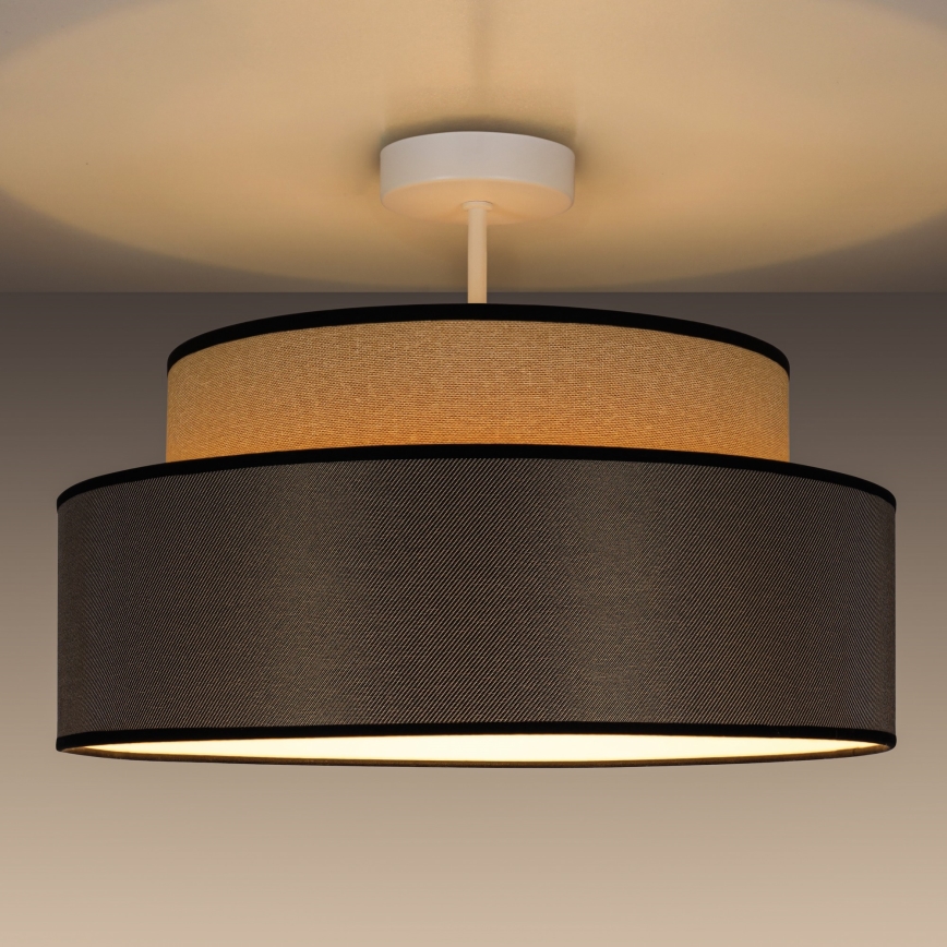 Πλαφονιέρα οροφής GRACE 1xE27/60W/230V μπεζ/καφέ