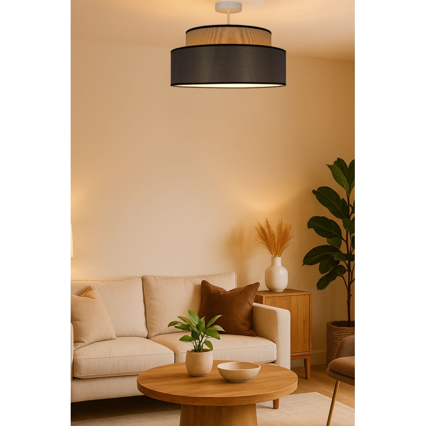 Πλαφονιέρα οροφής GRACE 1xE27/60W/230V μπεζ/καφέ