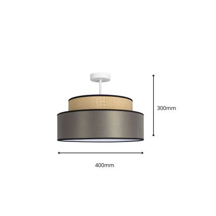 Πλαφονιέρα οροφής GRACE 1xE27/60W/230V μπεζ/καφέ