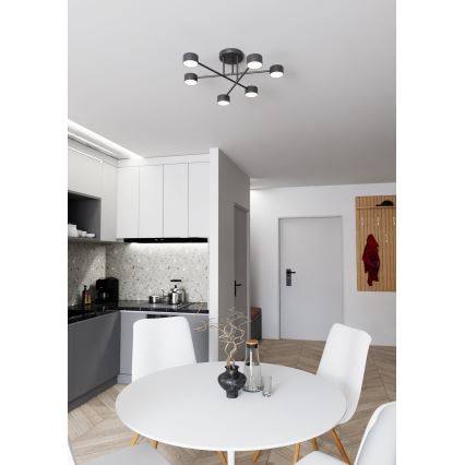 Πλαφονιέρα οροφής HALO 6xGX53/8W/230V μαύρο
