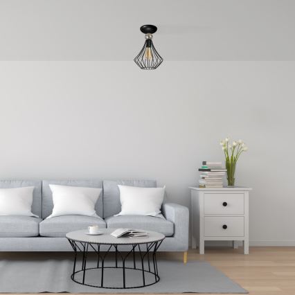 Πλαφονιέρα οροφής JEWEL 1xE27/60W/230V μαύρο