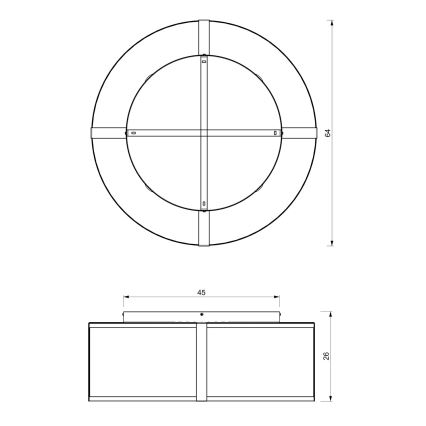 Πλαφονιέρα οροφής KAGA 5xE27/60W/230V μαύρο/χρυσαφί